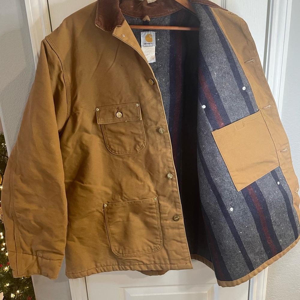 Men’s Carhartt Blanket Lined Tan Barn Jacket - Picture 3 of 9